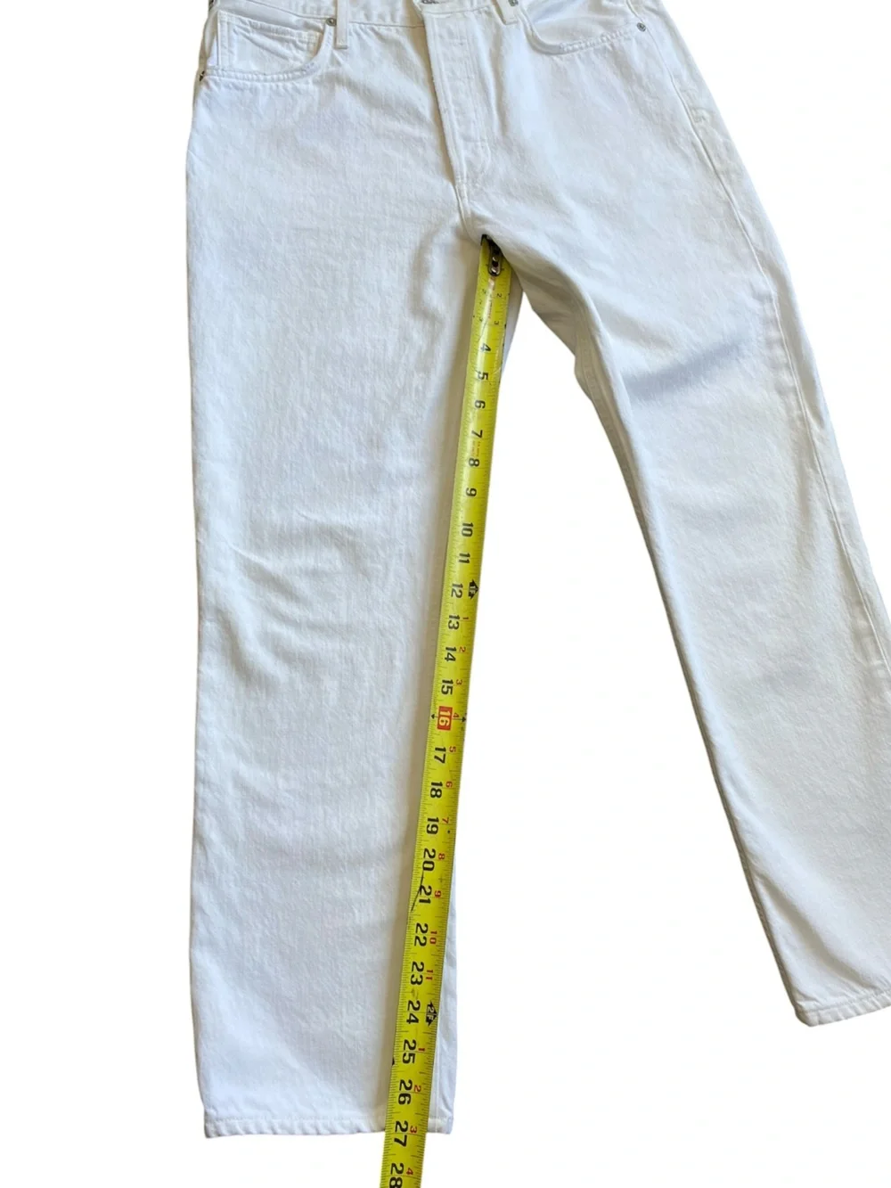 Citizens Of Humanity White Straight-Leg Jeans Size 29 Button Fly